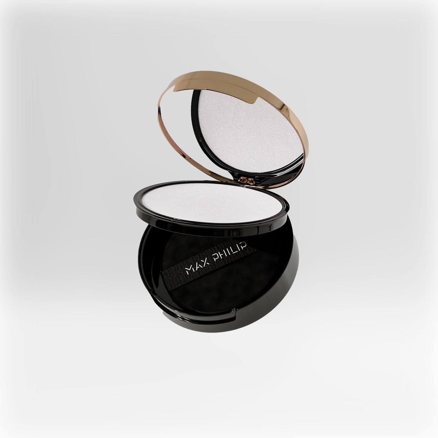 Max Philip Matte Shield Pressed Setting Powder compact with matte finish formula